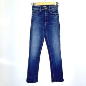 Mother Denim Swooner Rascal Ankle High Rise Dark Wash Jeans Slim Straight Leg 24